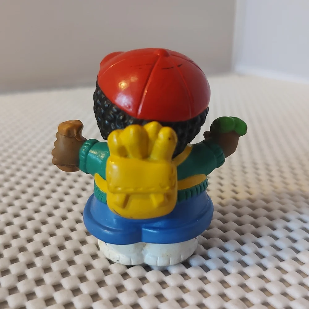 Fisher Price Little People School Boy Black Hair Red Hat Yellow Bookbag 2001